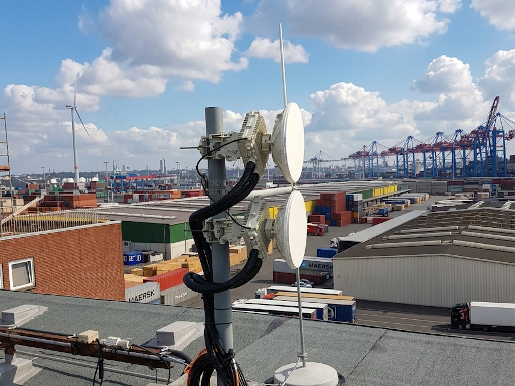 Hamburg: TWS installiert lizensierte Richtfunk-Infrastrukturen auf industriellen Gebäuden und Logistikhallen.