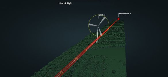 hauseigenes 3D-Tool zur LOS Überprüfung.